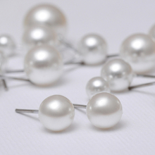 Promotion White Pearl Stud Earrings 6mm 8mm 10mm 11mm Mix Size Lady Jewelry Earrings Free Shipping