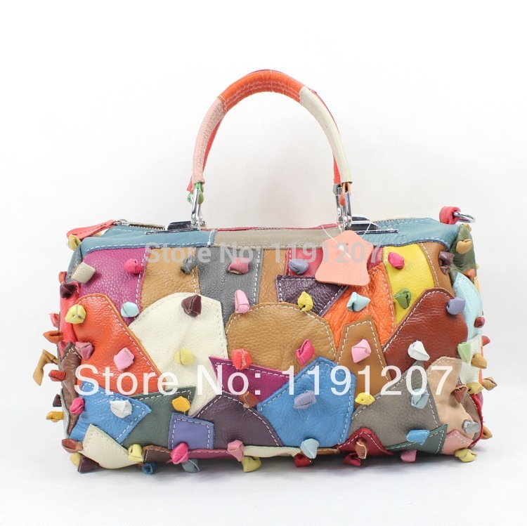 2014 New Fashion Designer Lady s Shoulder Bags suede patchwork color block Hand bag shoulder cross
