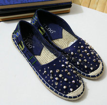 Handmade hedgehogs3 2014 hemp-soled shoes lazy women’s shoes canvas shoes