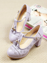 2014 vintage sweet candy color thick heel high heels single shoes tassel shoes carved women’s shoes princess shoes