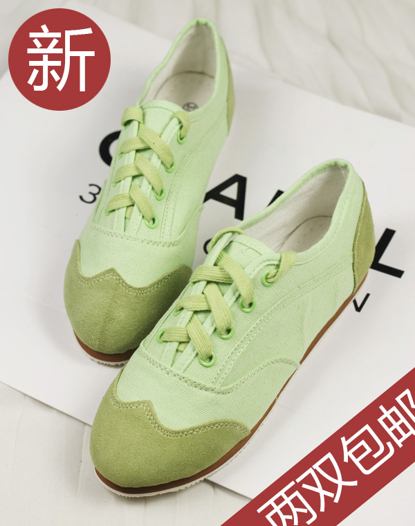 Spring genuine leather candy color flat single shoes women s low casual shoes sport shoes running