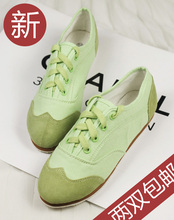 Spring genuine leather candy color flat single shoes women’s low casual shoes sport shoes running shoes