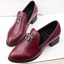 Vintage 2014 women’s shoes single shoes female thick heel pointed toe medium hells shoes platform wedges single shoes