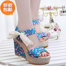 Sandals wedges female brief open toe shoe high-heeled shoes sweet platform women’s shoes