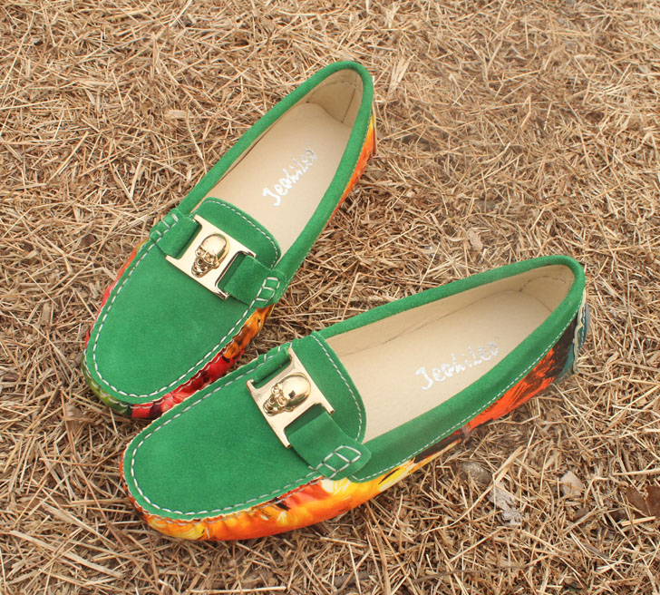 2014 Moccasins female japanned leather genuine leather flat scrub single shoes maternity shoes