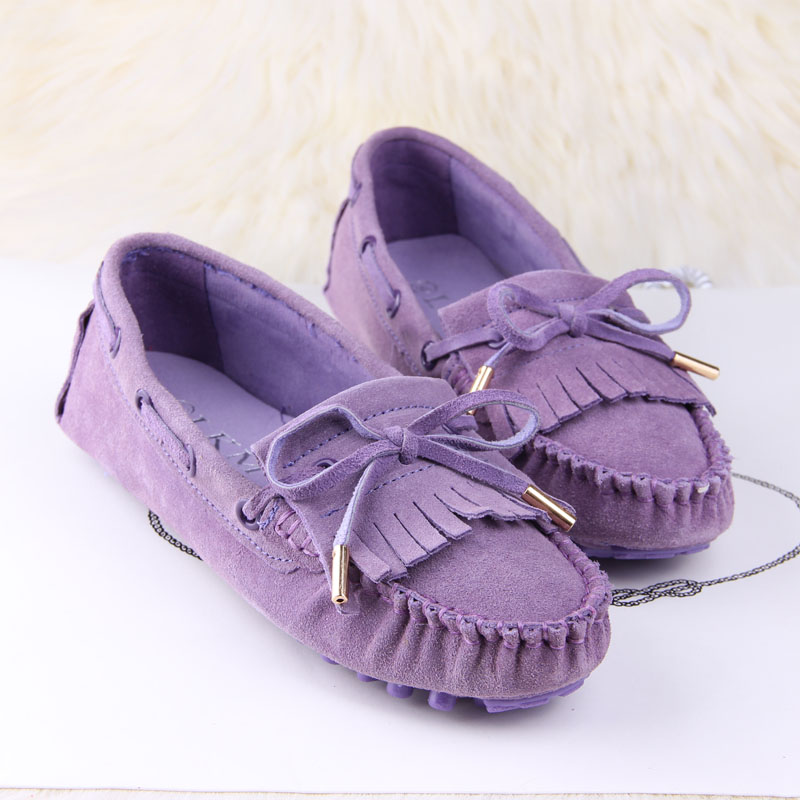 2014 women s spring shoes genuine leather tassel bow gommini loafers flat heel single shoes flat