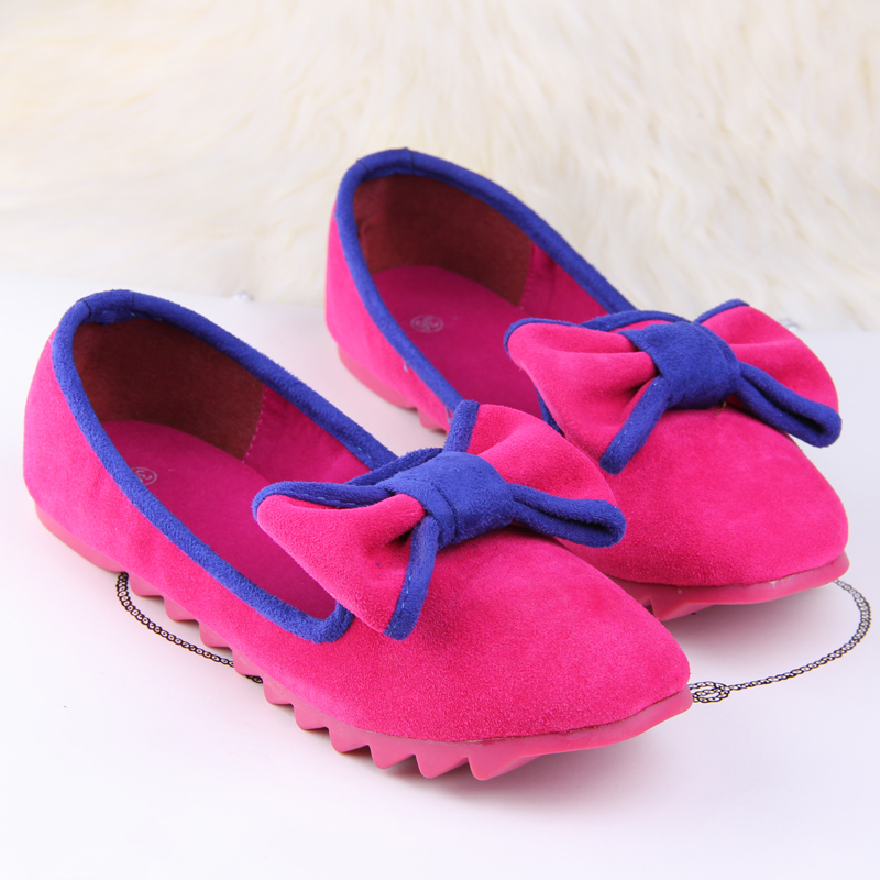 2014 women s spring shoes genuine leather loafers bow gommini flat bottomed single shoes shallow mouth