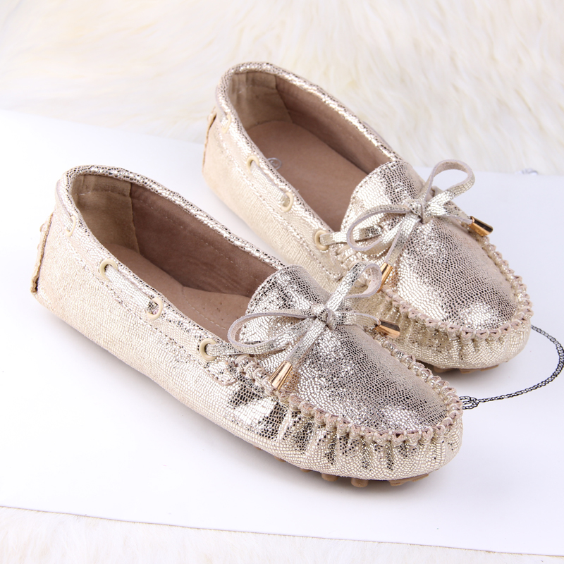 2014 gommini loafers female genuine leather nubuck leather single shoes flatbottomed women s bow flat heel