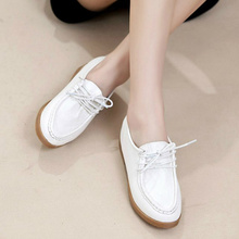 Soft sole shoes female flat heel shoes mother maternity shoes spring and autumn shoes slip-resistant nurse white cow muscle