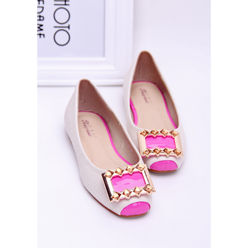 2014 spring bow flat metal side buckle rv women s shoes vintage square toe flat heel
