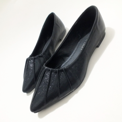 Fashion neon pointed toe flat heel shoes shallow mouth women s black gold japanned leather flat