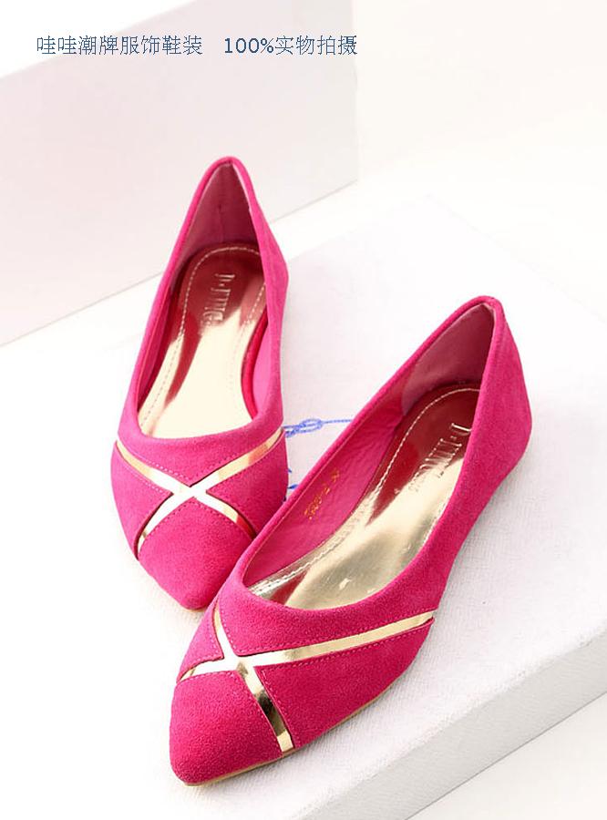Gold cross velvet toe pointed shallow mouth flat shoes women s rose black single shoes