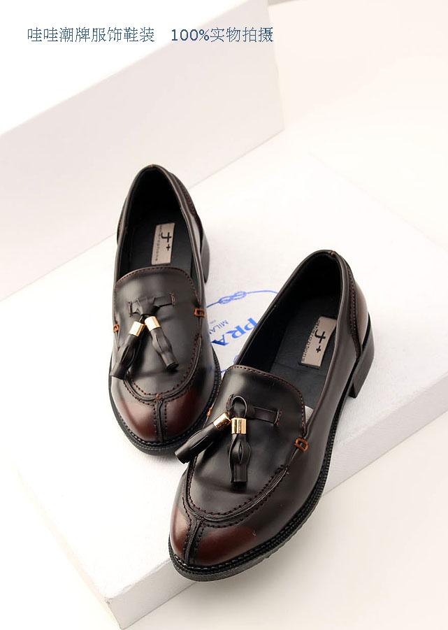 2014 fashion vintage tassel flat shoes fashion shoes retro finishing unisex leather