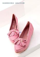 Female shoes bow tassel pointed toe shoes comfortable nubuck cowhide elevator casual shoes loafers gommini single shoes