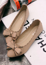 Autumn cutout carved bow pointed toe flat-bottomed single shoes soft shallow mouth female flat heel shoes black
