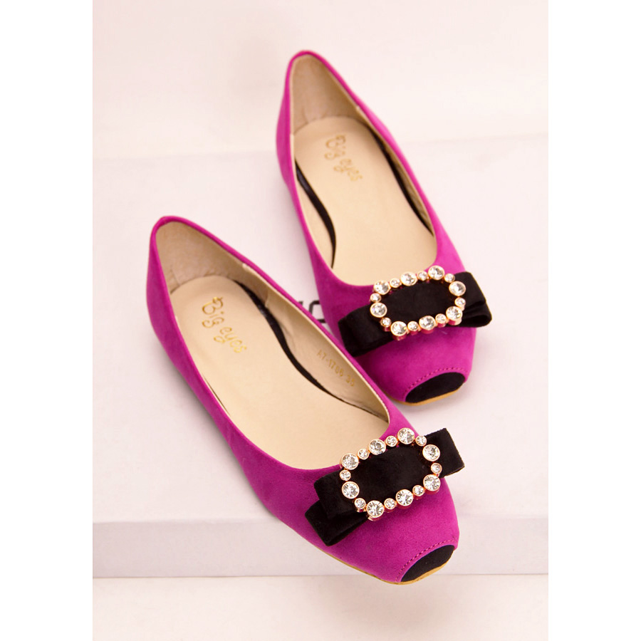 Fashion fashion rhinestone square toe velvet bow flat heel single shoes flat low female princess shoes