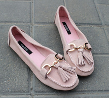 13 nubuck cowhide fashion comfortable flat cowhide flat heel single shoes wheat tassel round toe shoes