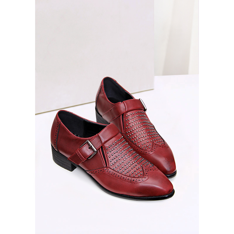 Fashion vintage brockden fashion pointed toe flat small leather female flat low heeled casual low heel