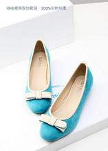 Comfortable sweet all-match velvet bow round toe low-top female single shoes low-heeled shoes princess shoes