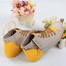 2014 summer running shoes high top heavy bottomed muffin women sport shoes increased metal zipper canvas
