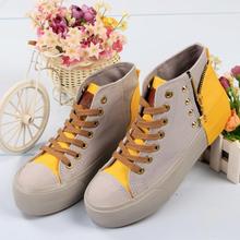 2014 summer running shoes high top heavy bottomed muffin women sport shoes increased metal zipper canvas