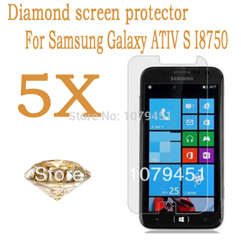 New 5pcs samsung ativ s i8750 phone Diamond screen protective film Smartphone Samsung I8730 screen protector