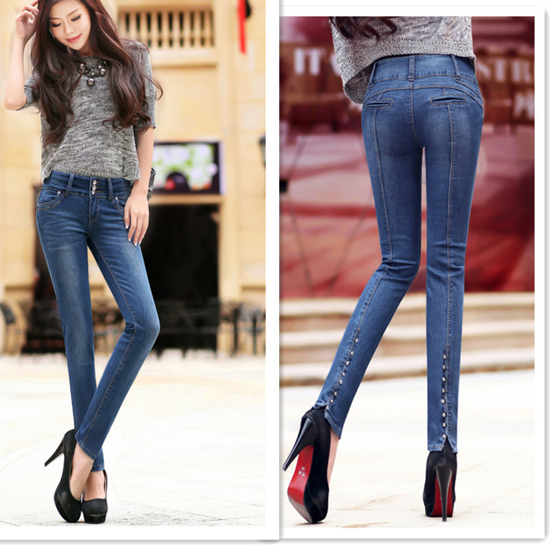 2014 new spring and summer women's feet tall skinny stretch jeans ...