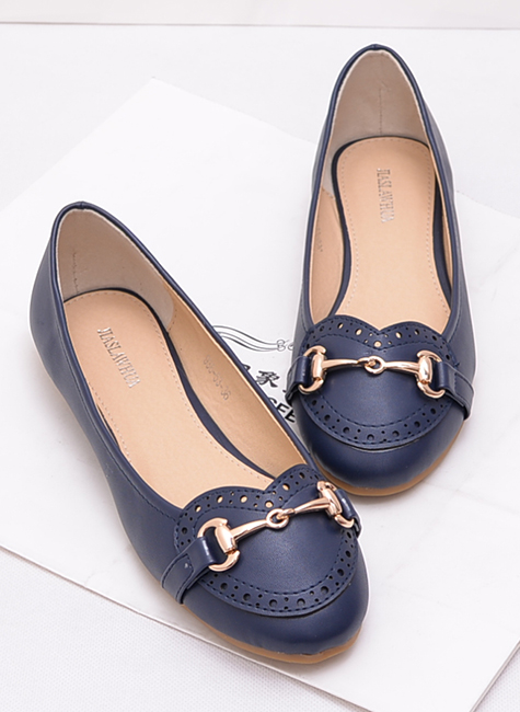  women flats shoes hollow hole metal chain round bottomed women shoes flats Comfortable shoes