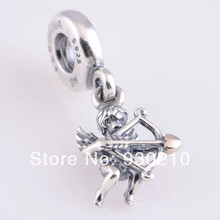 925 Sterling Silver Thread Core Cupid Charm Pendant Charm Bead Fits European Style Jewelry Bracelets Necklaces