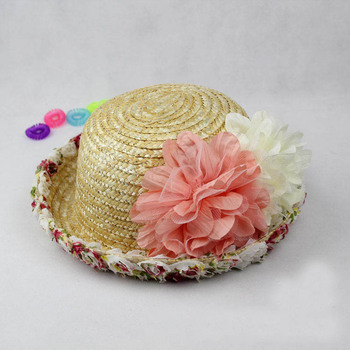 2014 в розницу родитель - ребенок стиль оптовая продажа лето дети кружево цветы соломенной шляпе девочки пляж шляпы солнца