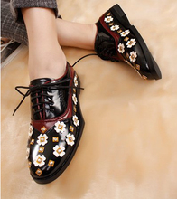 Star style fashion british style flat lacing flower decoration single shoes female shoes 2 – 24