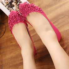 Girl shoes beaded flower flat single shoes all-match cow muscle female shoes outsole