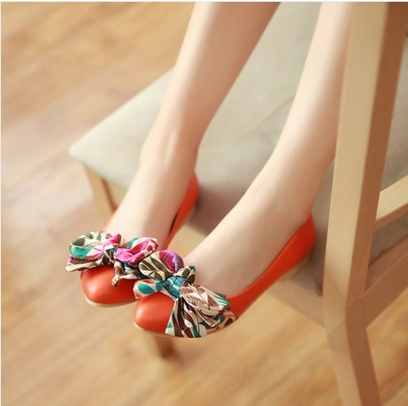 2014 spring flower single shoes shallow mouth female flat casual 