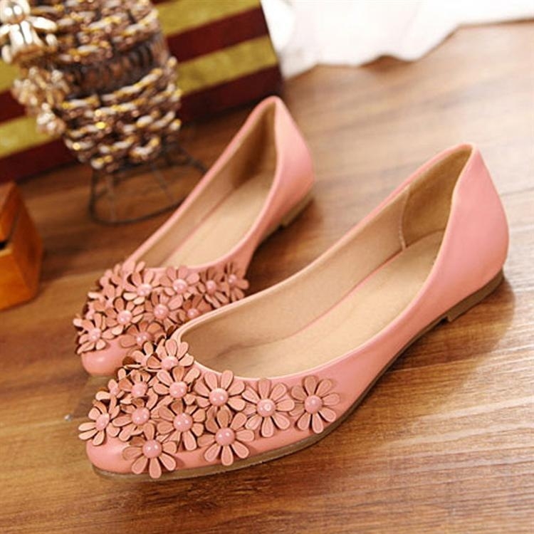 Single shoes sweet princess single shoes flower toe pointed shallow mouth flat shoes