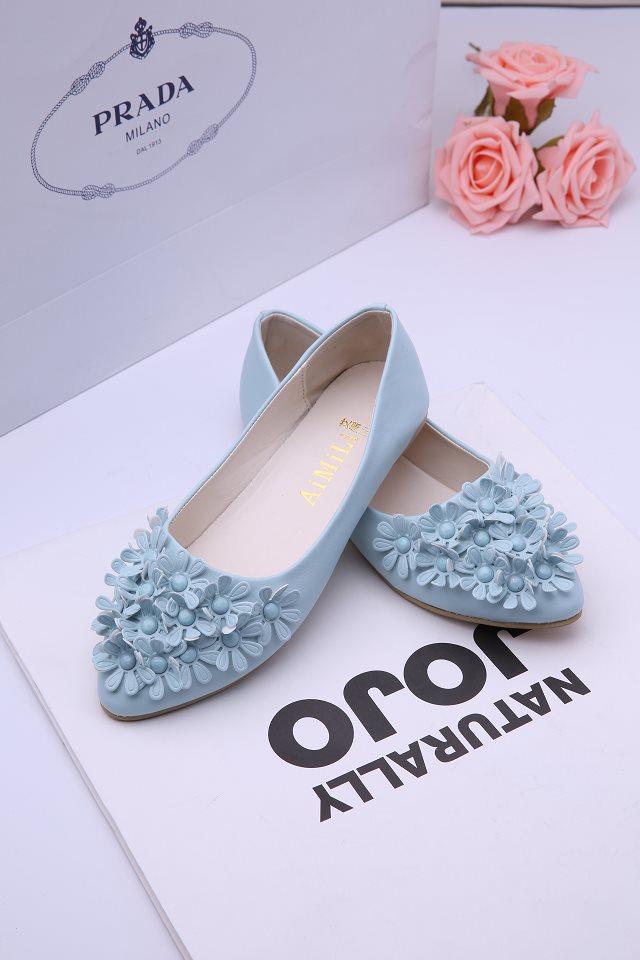 2014 spring and autumn female shoes broken flower small shallow mouth pointed toe flat color block