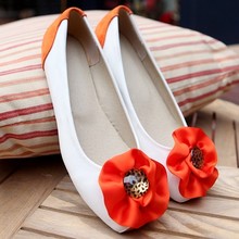 2014 spring shoes fashion flat bow flat heel shallow mouth vivi flower shoes