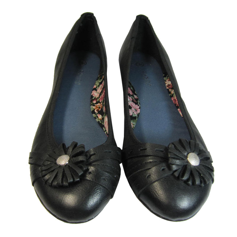 2013 black flower round toe flat flats casual formal shoes 37