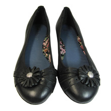 2013 black flower round toe flat flats casual formal shoes 37