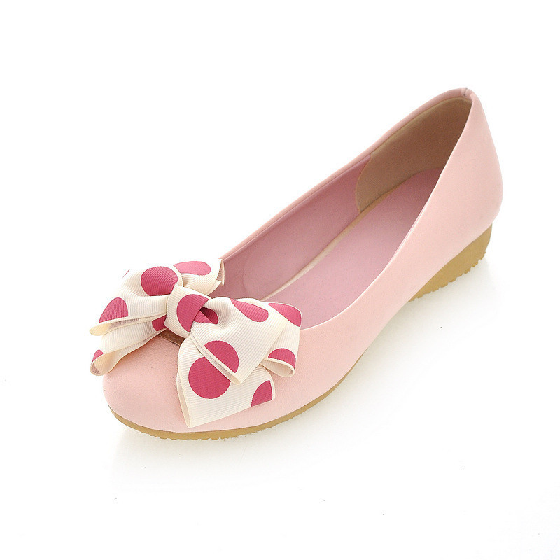 Dot bow cow muscle girls single outsole slip resistant comfortable soft outsole casual women s shoes