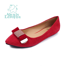 Alexis leroy 2014 women’s spring and summer shoes diamond shallow mouth comfortable flat heel shoes