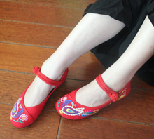 Cotton-made beijing shoes women’s shoes national elevator shoes trend cow muscle outsole 14 peony shoes
