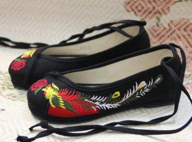 Spring and summer shoes cotton made beijing shoes women s shoes embroidered vintage national trend multi