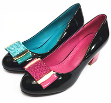 2014 spring single shoes thick heel fashion women’s shoes rhinestone bow women’s shoes 537