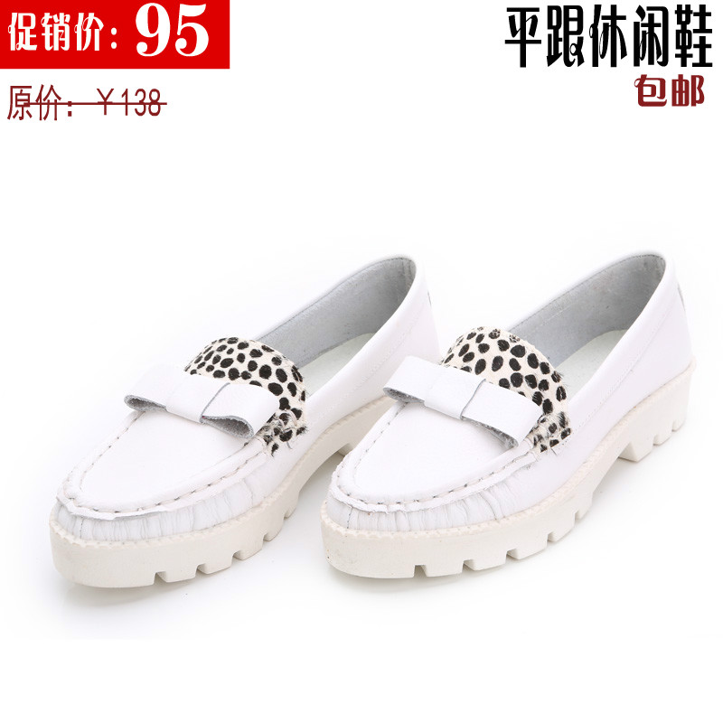 Spring genuine leather bow shoes casual maternity driving mother nurse 