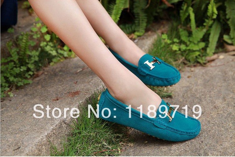 Free Shipping 2014 New Arrival Women s Genuine Leather Ballet Flat Shoes Gommino Shoes 3 Color