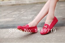 Free Shipping 2014 New Arrival Women s Genuine Leather Ballet Flat Shoes Gommino Shoes 3 Color