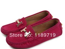 Free Shipping 2014 New Arrival Women s Genuine Leather Ballet Flat Shoes Gommino Shoes 3 Color