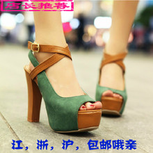 Summer women’s high-heeled open toe sandals fashion thick heel platform strap office shoes daily casual