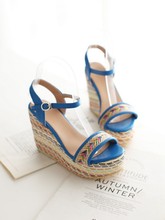 Female sandals sweet knitted sandals platform plus size platform wedges sandals high-heeled shoes