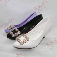 Women’s shoes 2014 spring new arrival 1036 – 5 rhinestone thin heels shoes low-top party shoes work shoes